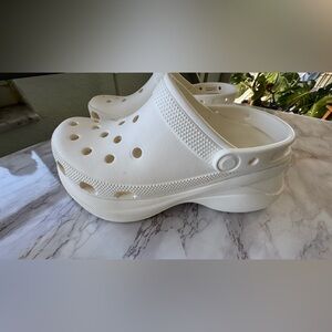 Crocs Classic Bae Women's Size 8 Clogs Platform Shoes Slip On White